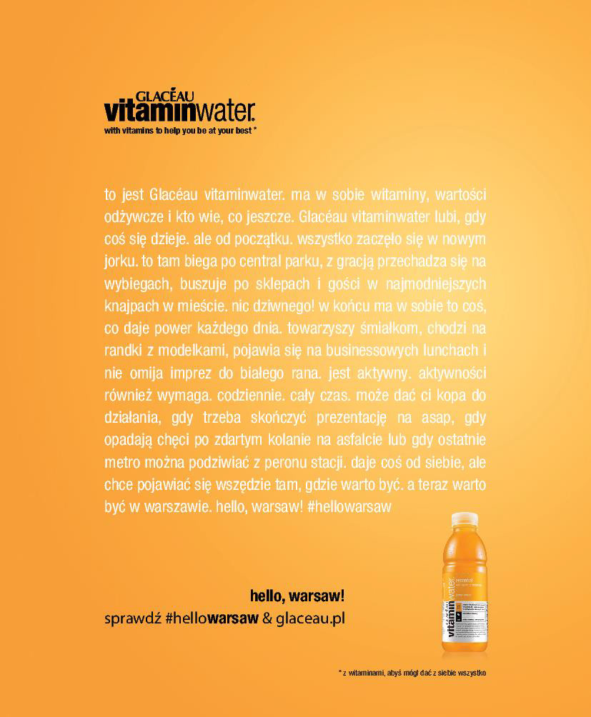 hellowarsaw warsaw nyc Coca-Cola vitaminwater Glaceau GLACEAU Vitaminwater water bloggers blogger