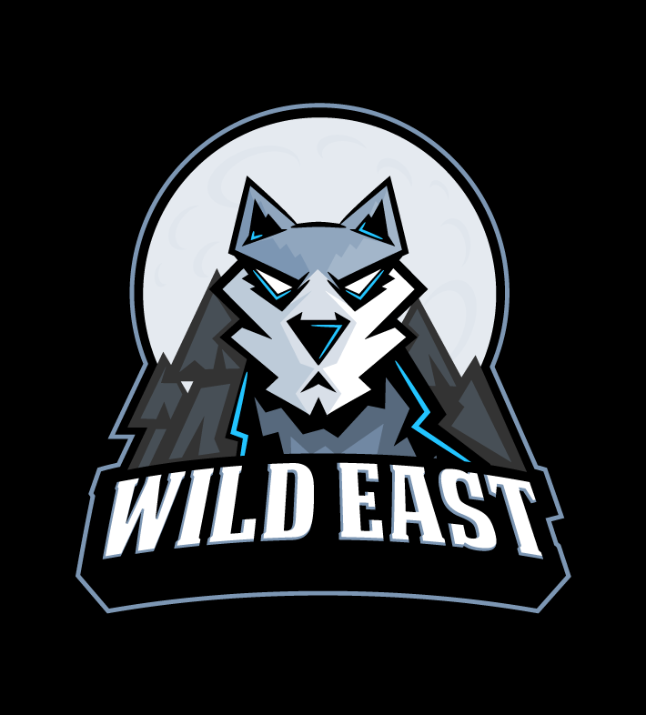 wschód wild east dziki logo Illustation jersey Character cartoon blue cold wolf moon