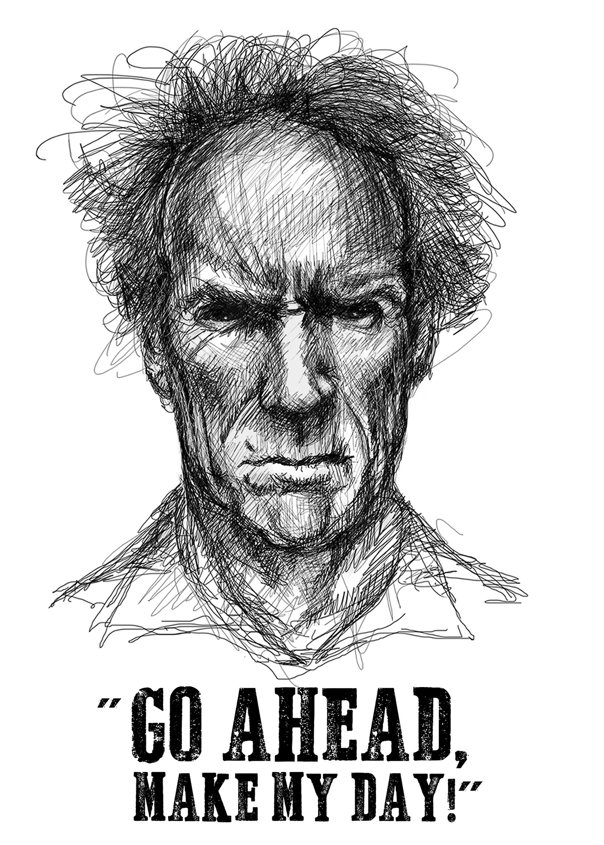 Clint Eastwood goaheadmakemyday Fun Character DirtyHarry angry