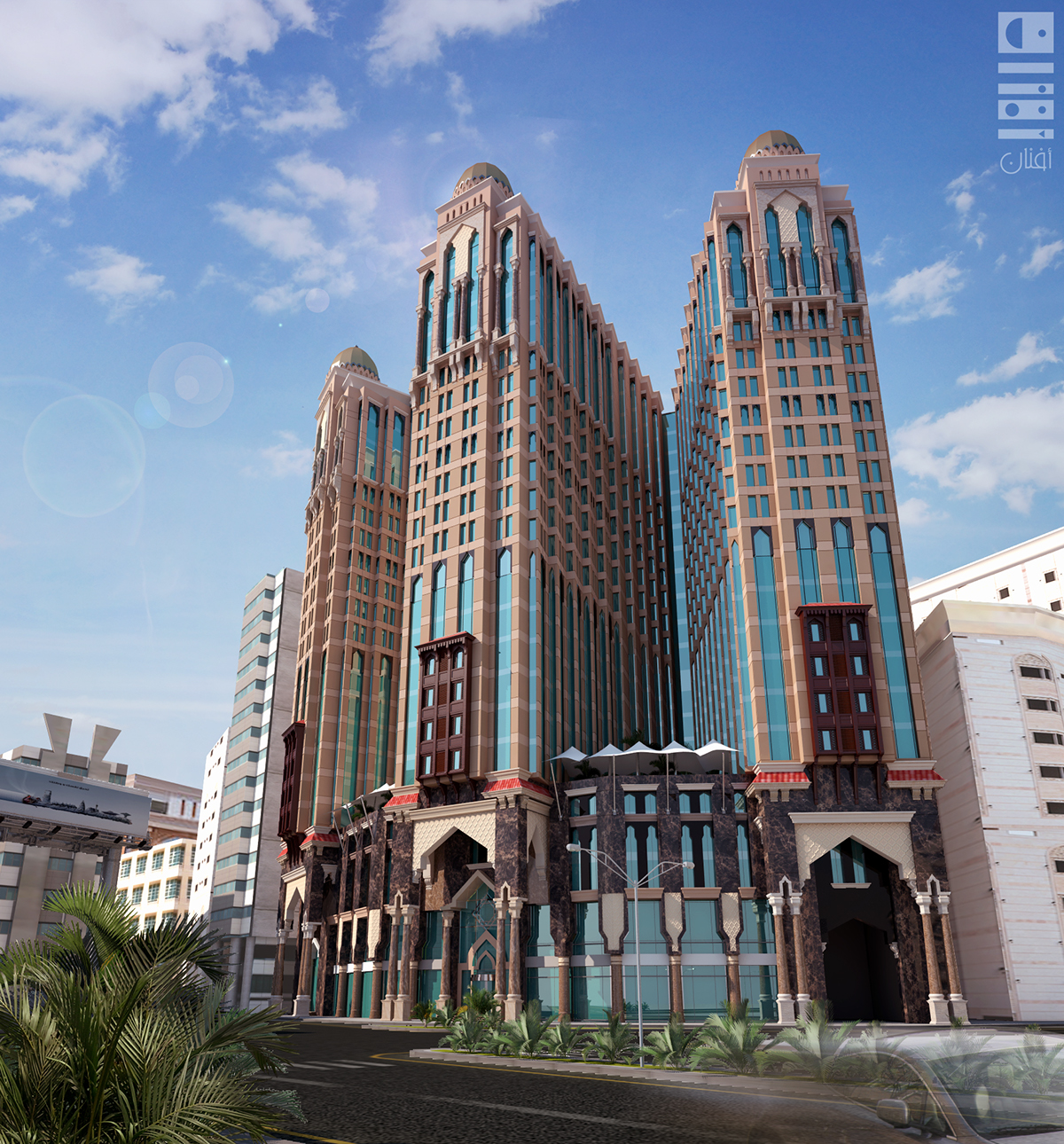 hotel sketching design makkah highrise Saudi doha
