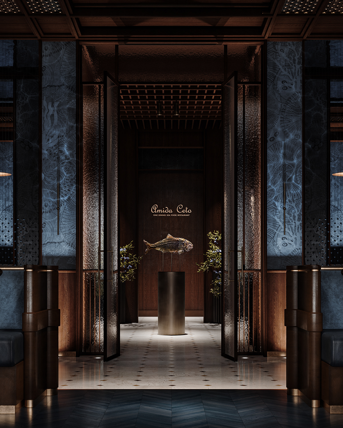 restaurant restaurante interiordesign seafood architecture visualization luxurious hospitality design