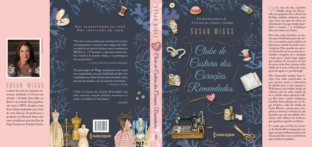 book book cover Book Cover Design capa de livro clube de costura corações remendados design de capa harlequin Livro susan wiggs
