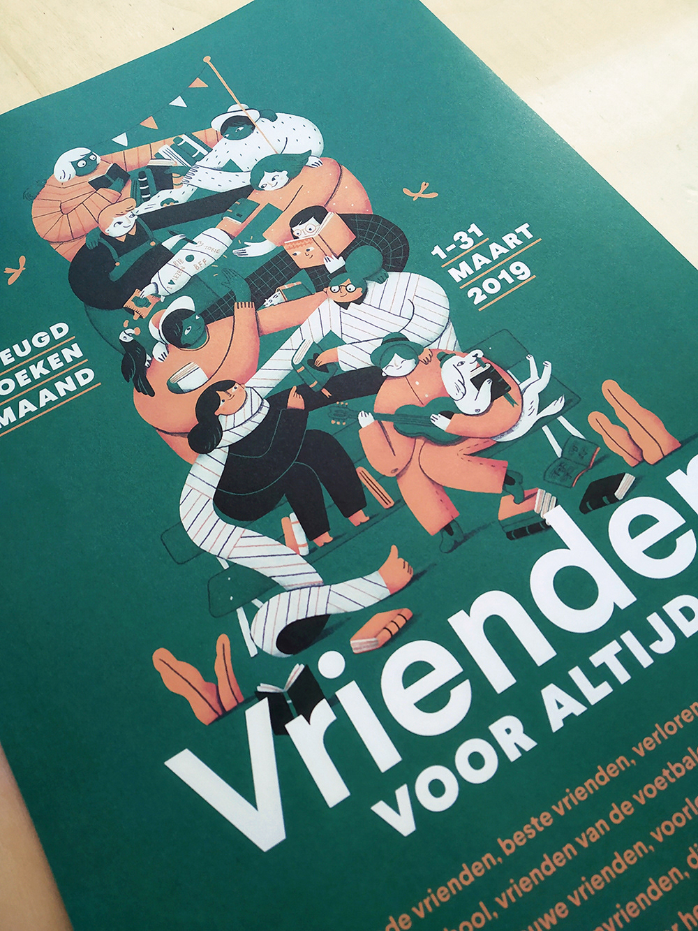 jeugdboekenmaand belgisch België books Reading friendship campaign friends illustratie vriendschap