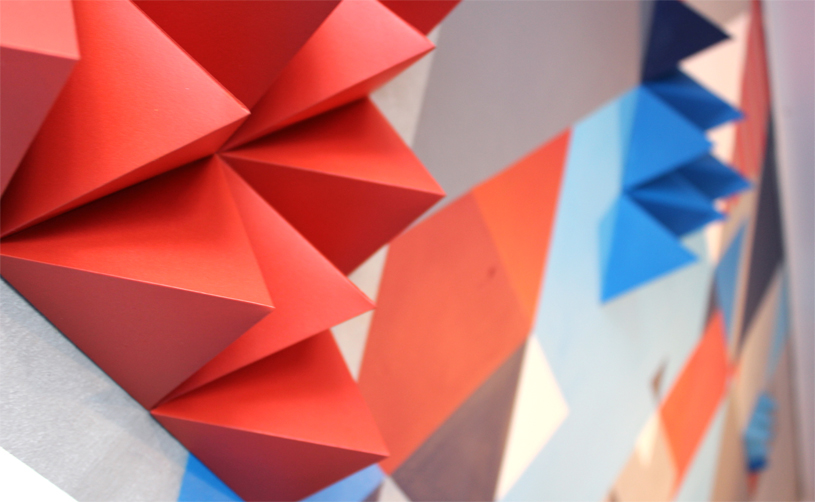 404 concept zics keim wall installation triangle Volume print Exhibition  design London