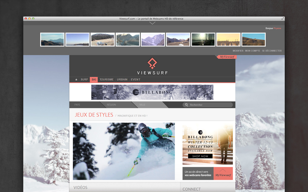 webcam Surf Ski mountain viewsurf Website site