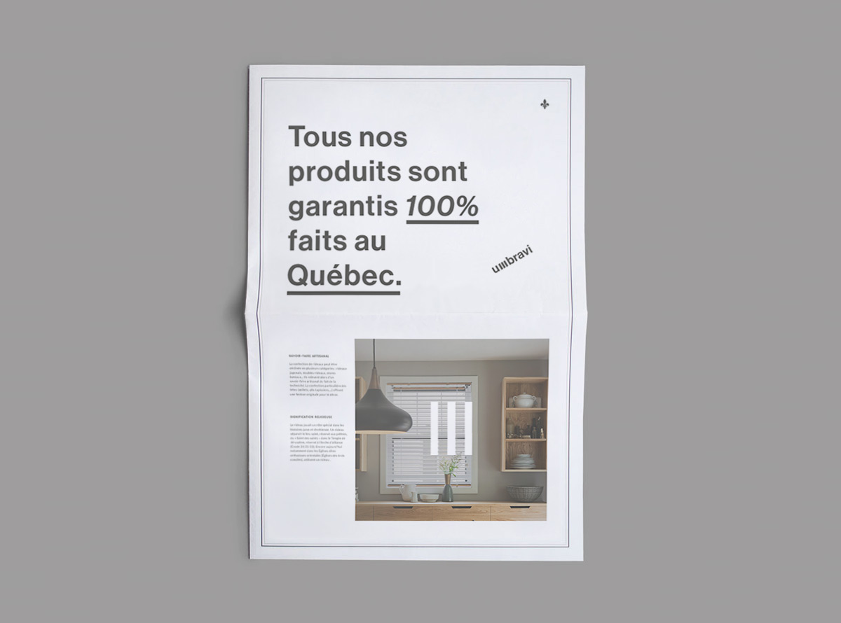 Umbravi blinds shading windows gray stores Montreal interactive newspaper solutions Sun shadow