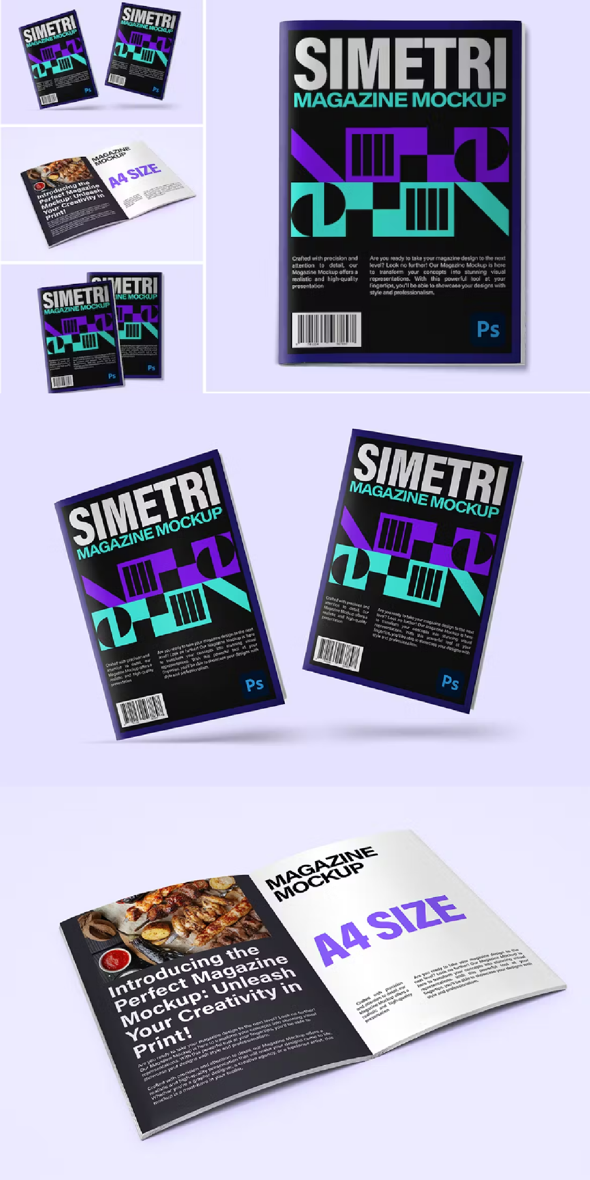 magazine Mockup book catalog template editorial photoshop ads cover