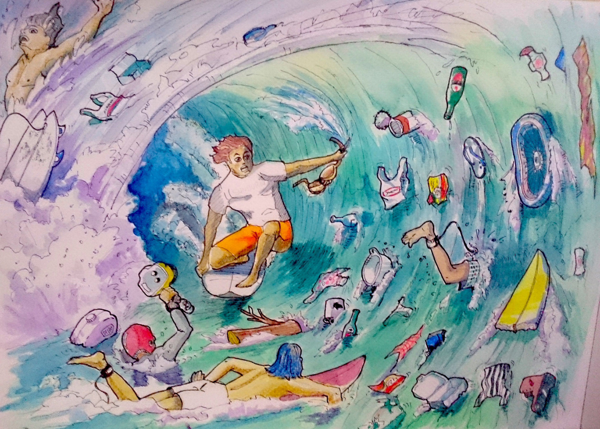 watercolor watercolour surfing surfing drawing