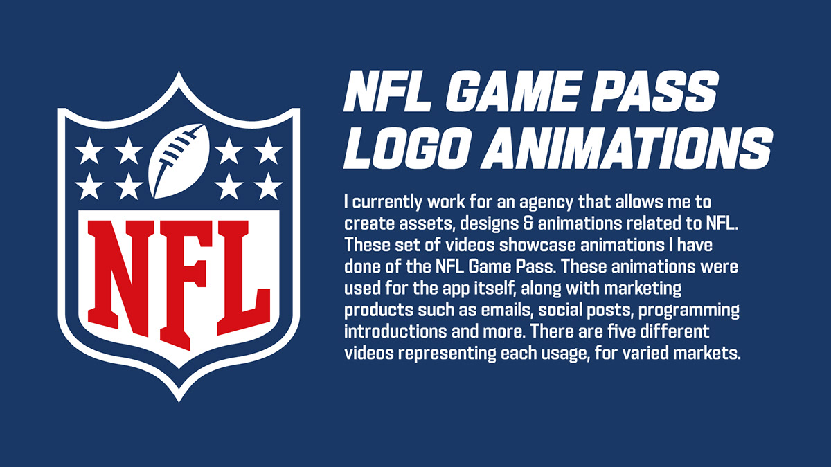 logo animation motion graphics  nfl american football animation  digital design GAME PASS logo sports sports brand