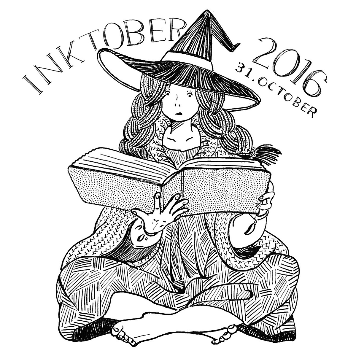 inktober ink pen Drawing  手描き ペン画 inktober2016 japan Original Character