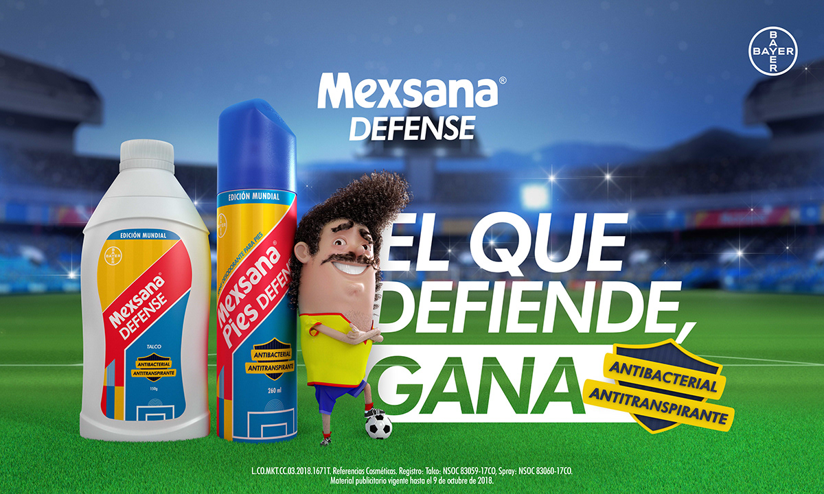 Advertising  cartoon football SanchoBBDO Mexsana Bayer print 3D design marketing  