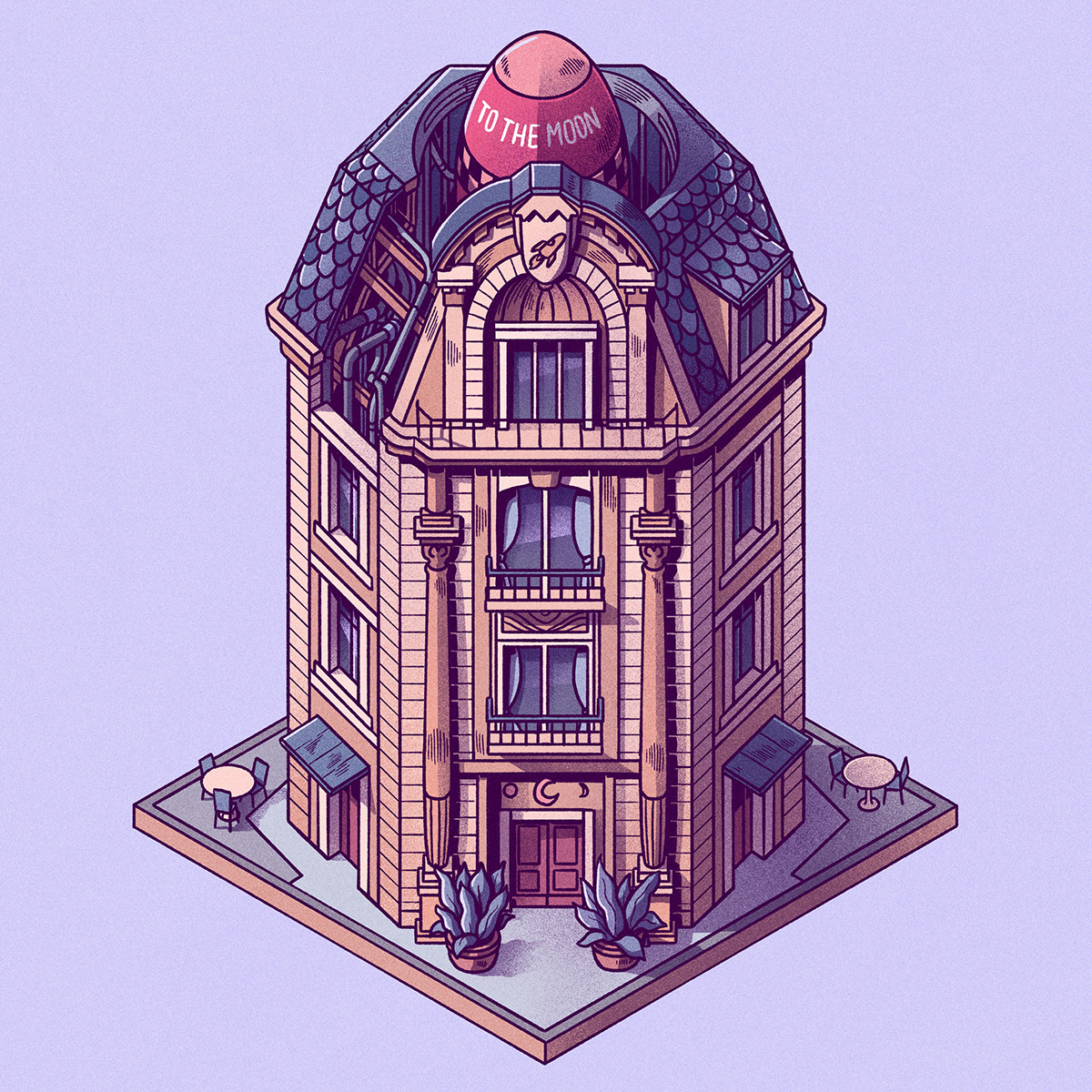 architecture art Collection Digital Art  Drawing  ILLUSTRATION  Isometric isometry nft Procreate