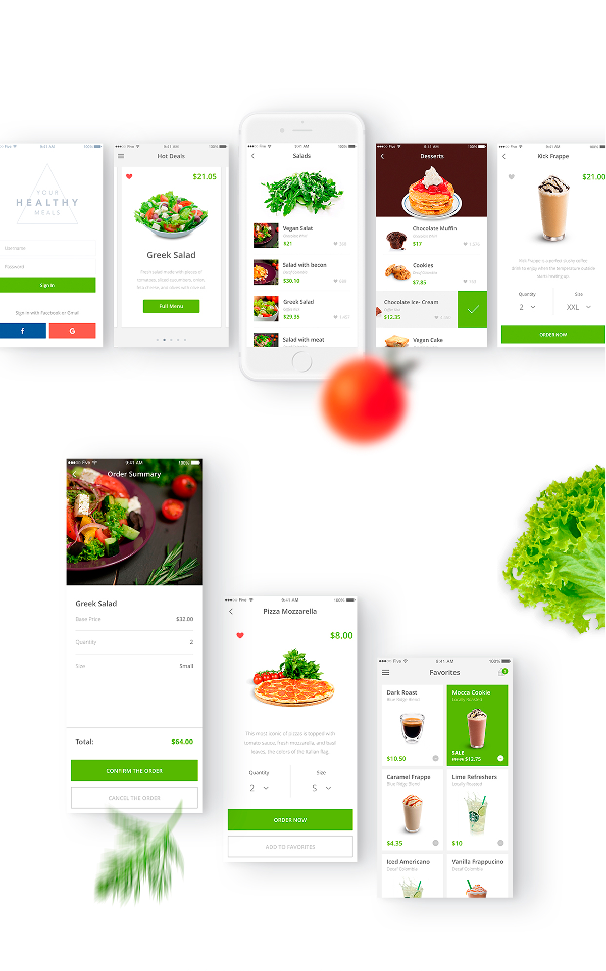 mobile ios Mobile app iOS App Food  food app healthy food Health App food delivery online delivery food ordering Online Ordering UI ui design meals