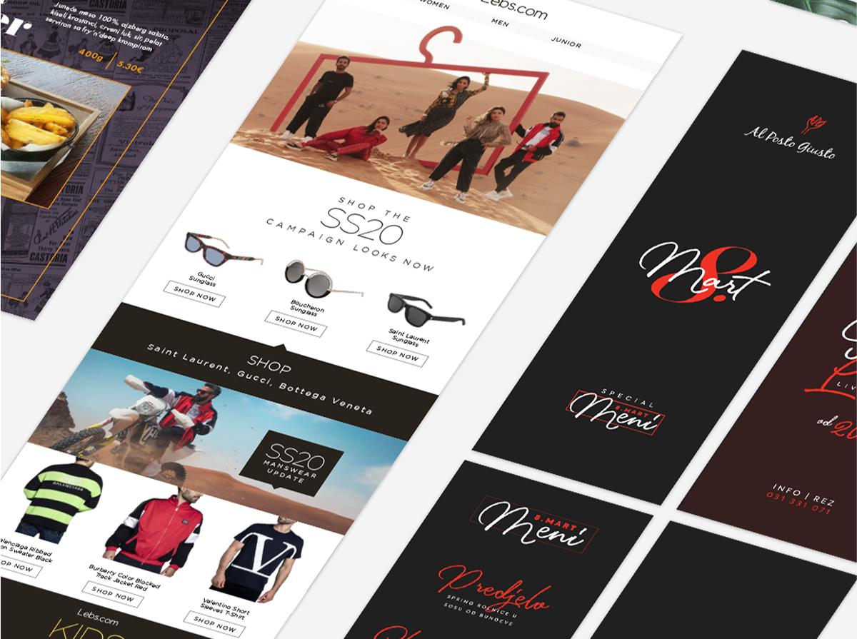 banner brochure content design graphic newsletter reel Website