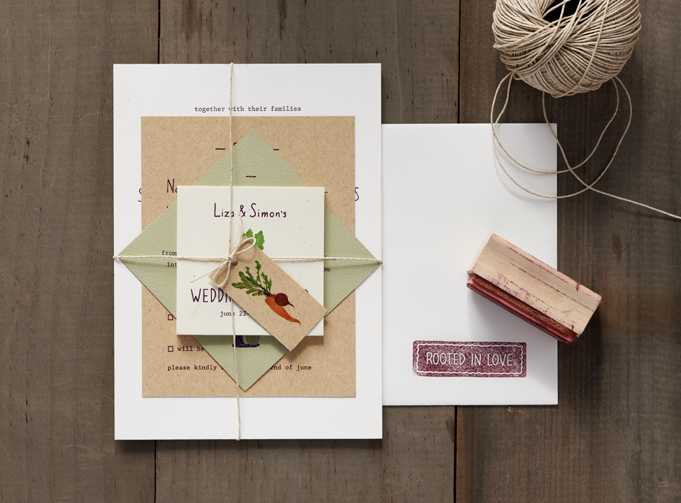 wedding Invitation letterpress cookbook menus Food  hand-done hand-lettering organic vegetables illustrated Love whimsical sweet Tote
