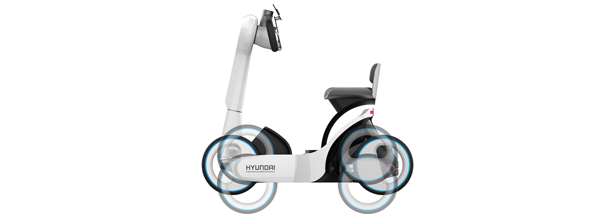 3d modeling car design Hyundai kickboard personal mobility portfolio product design  Render transportation 제품디자인