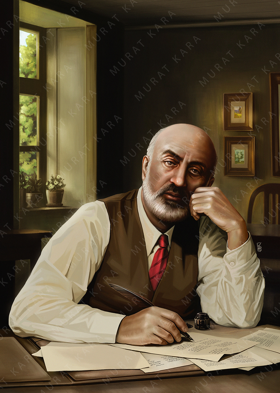Character character art figure portrait digital painting concept art Ataturk mehmetakif demirel suleyman