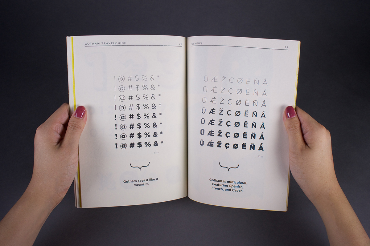 Typeface Type Specimen gotham book books Booklet magazine cover poster design New York GQ
