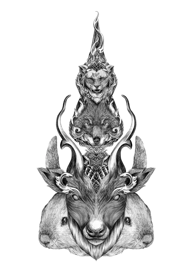 Dash magazine Thai Thailand Khon  ironic caste animal lion wolf deer rabbit mask