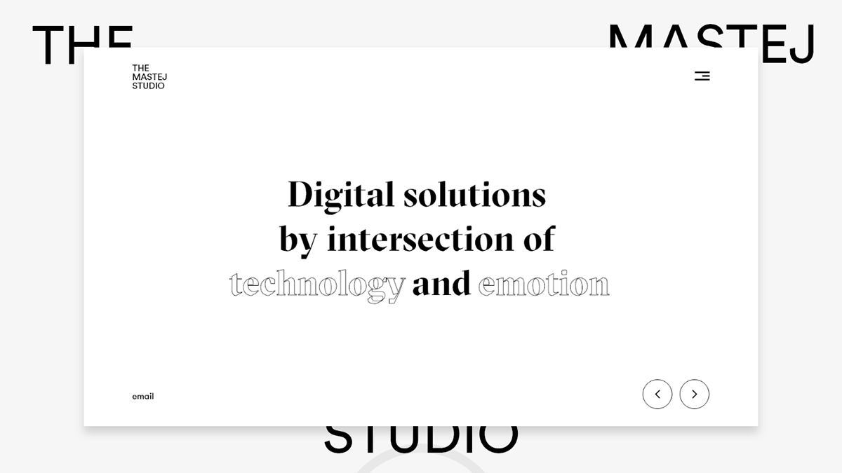 Web Design  Interaction design  studio agency landing page minimalist