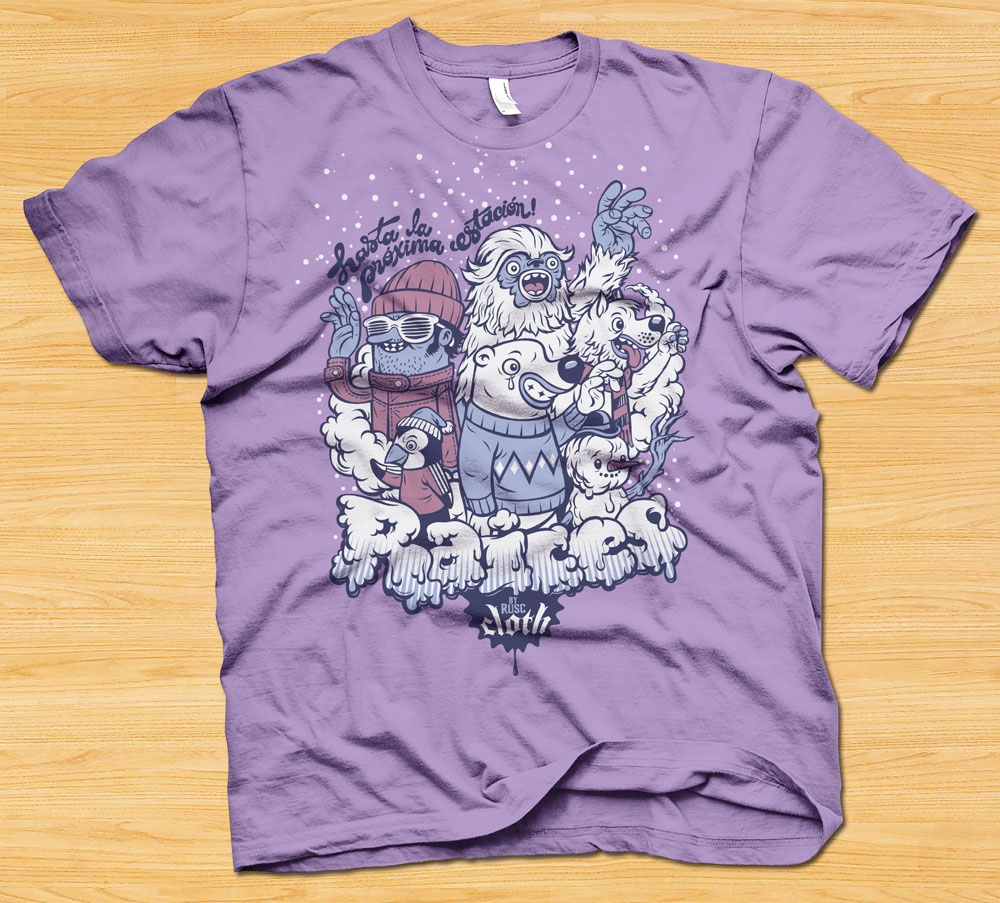 snow sasquatch wolf bear raices t-shirt design rusc rubens scarelli penguin alpinist shirt