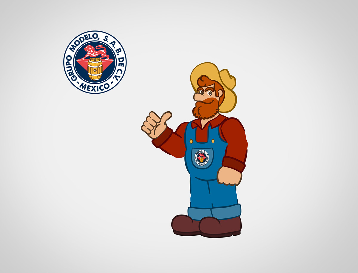 avinbev beer cartoon Character character desing design farmer grupo modelo ILLUSTRATION  modelo