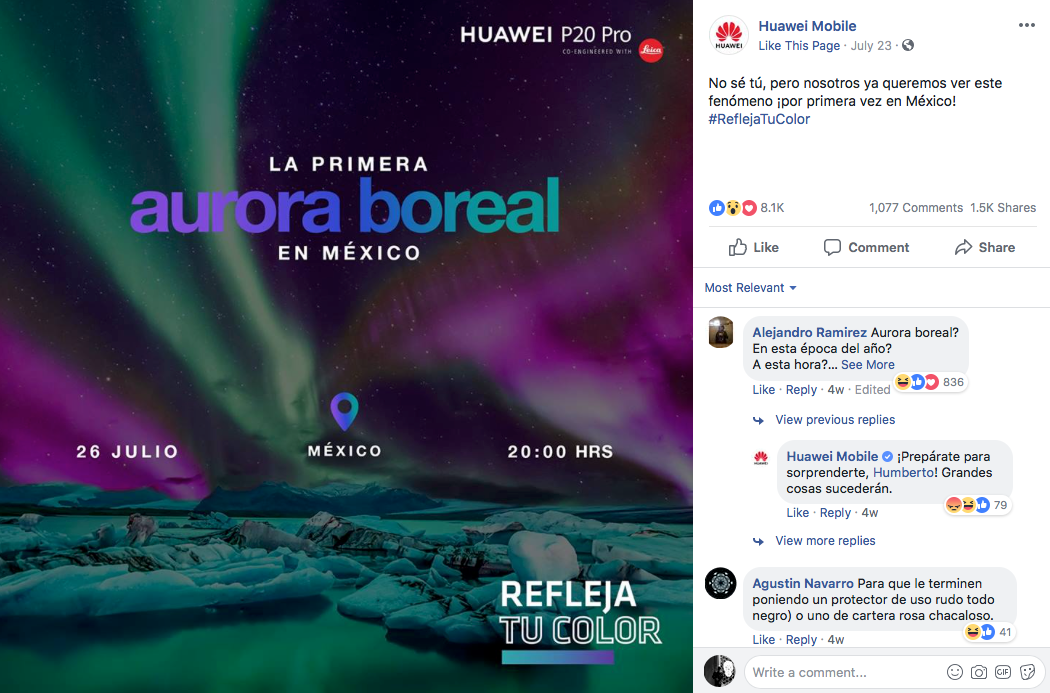 huawei digital mexico smartphone social media lanzamiento CDMX color instagram
