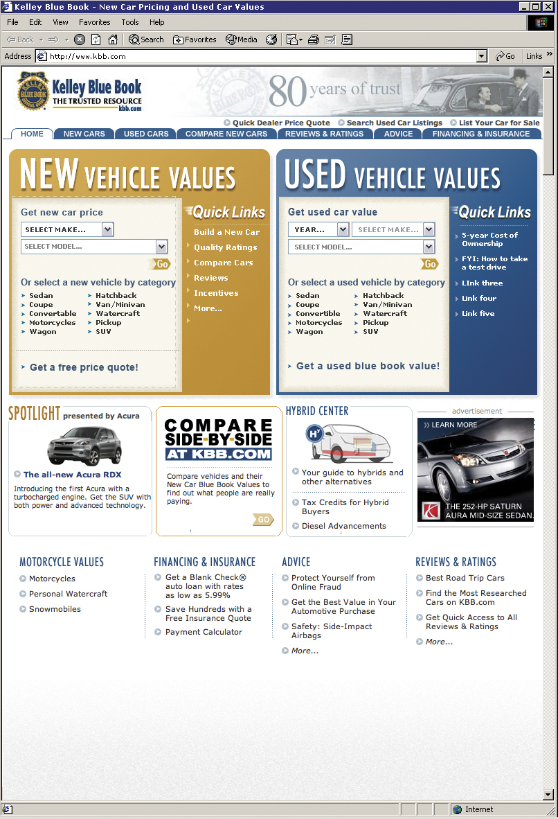kbb.com automotive   interactive Brand Development user interface consumer experience