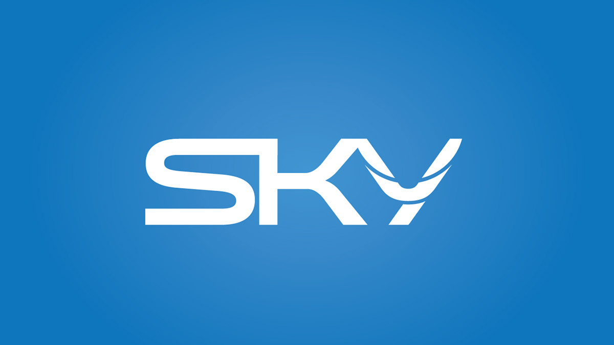 SKY TV REBRANDING rebranding blue gradient stationary business card New Zealand
