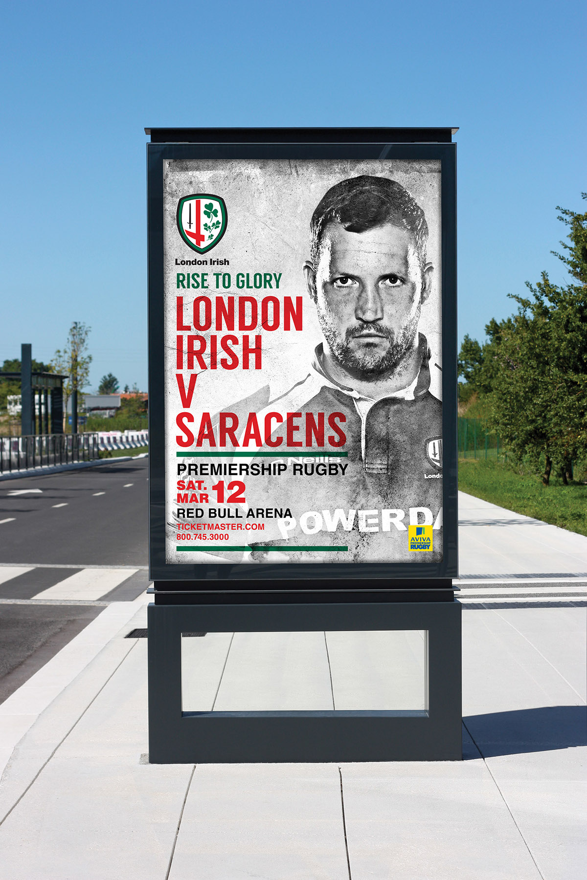 sports Rugby green red London digital retouch poster
