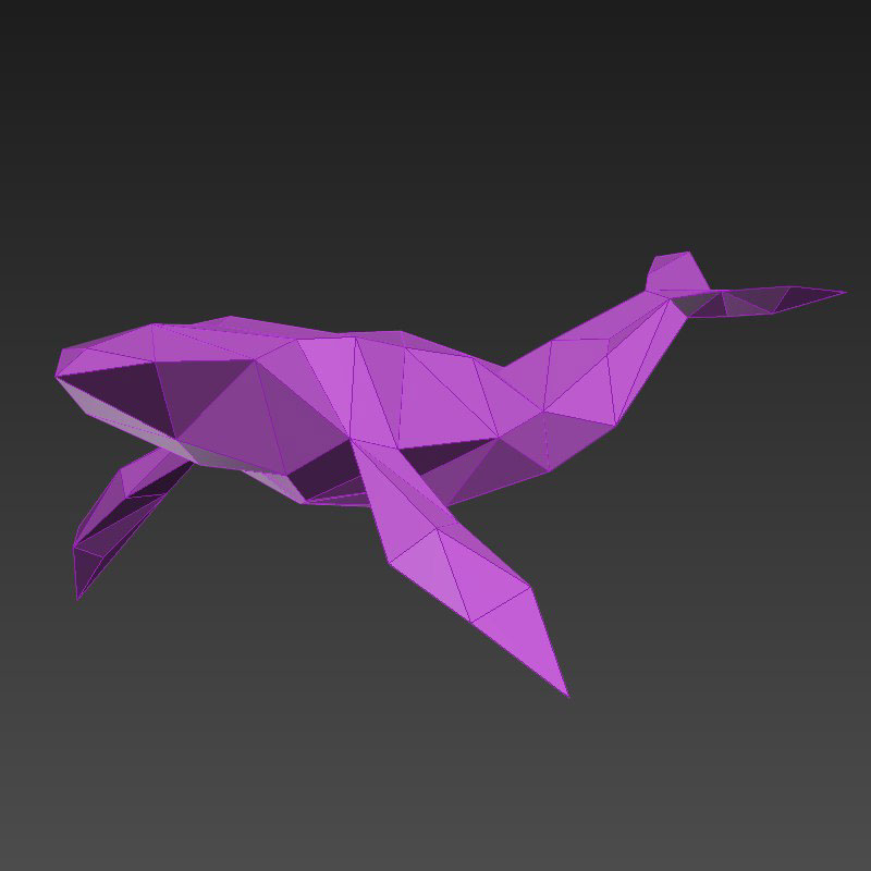 Whale papercraft paper sculpture template design papercrafting lowpoly polygonal wastepaperhead
