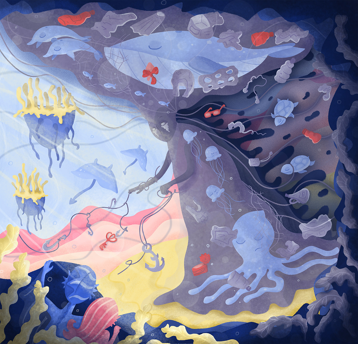 adventures children's book Digital Art  fairytale ILLUSTRATION  Magic   Ocean sealife Stories underwater