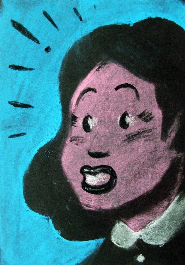 head face portrait art ink carbon Color Paper