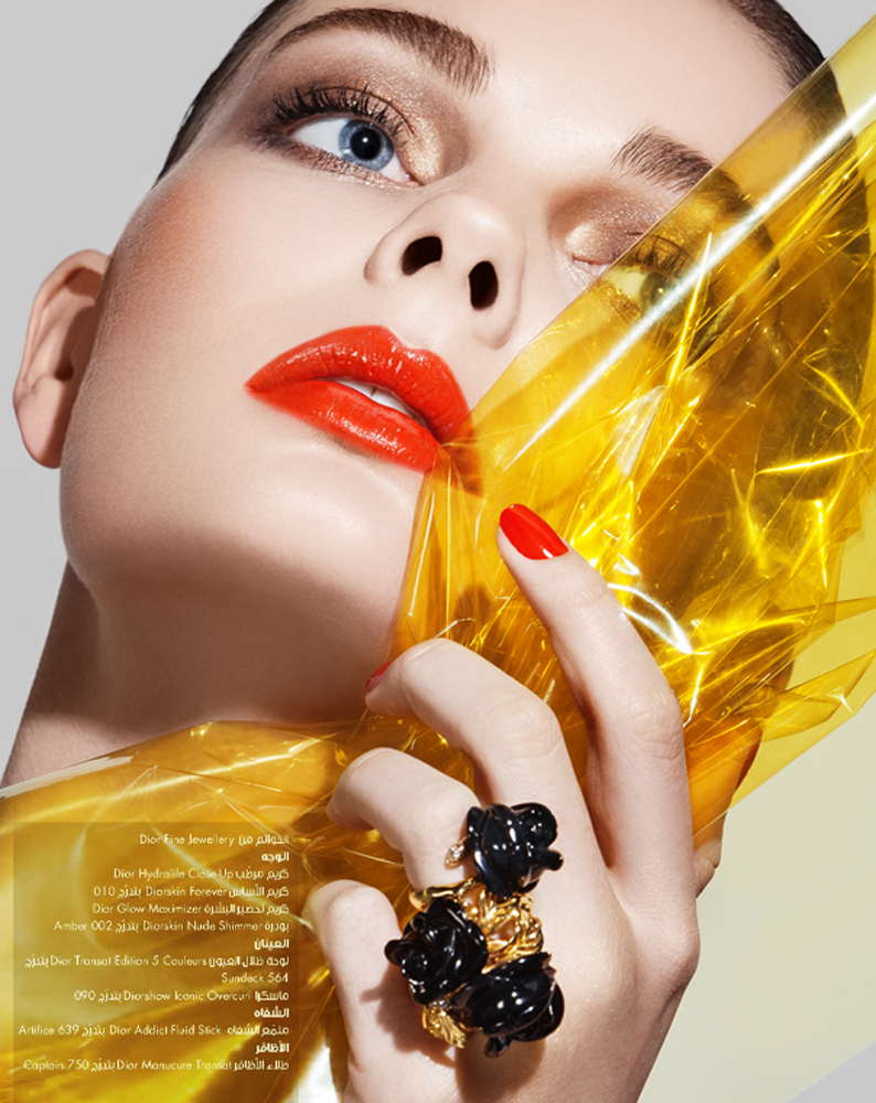 Dior beauty lips skin eyes Make Up color portrait face hands nails photoshop jewelry glamour art