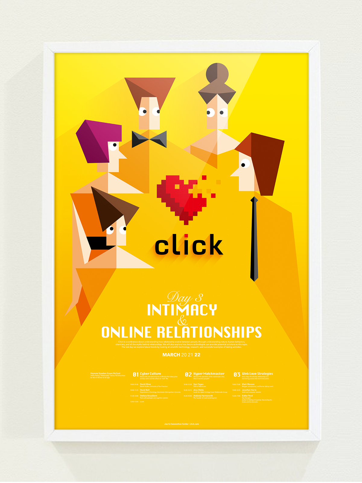 conference Click online dating Website Interface geometric poster identity logo heart stationary