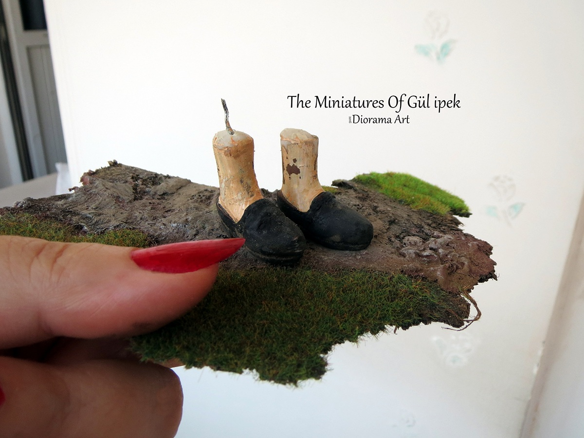 tobacco Diorama maket art artist 3D handmade Miniature stopmotion figures