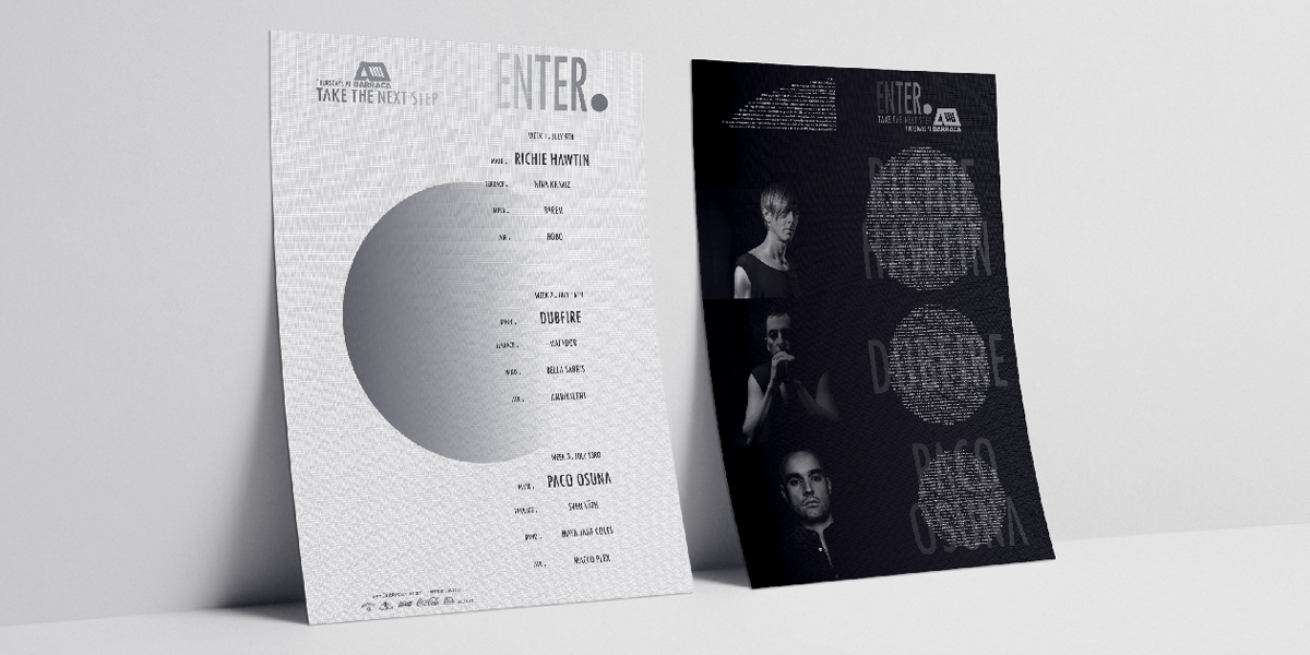 cartel panfleto musica techno valencia proyecto InDesign editorial flyer photoshop