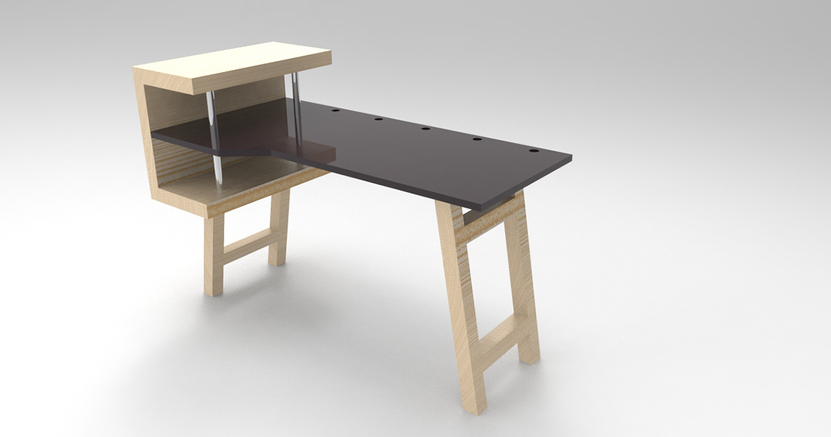 mesa móvel product 3D design
