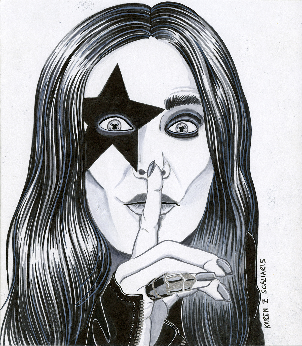 kiss hardrock rocknroll ILLUSTRATION  portrait Drawing  Joan Jett ozzy osbourne Jack Nicholson meryl streep