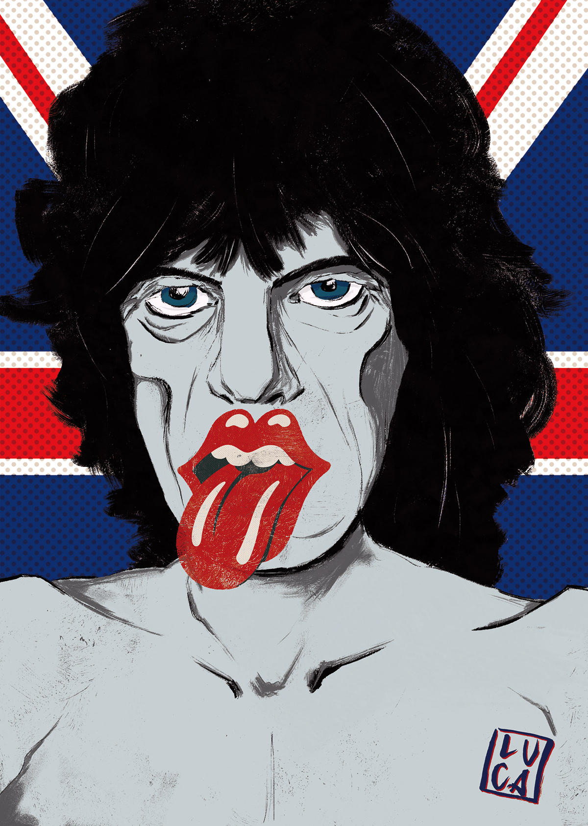 portrait johnny cash Mick Jagger nikki sixx Michael Jackson Kanye West ILLUSTRATION  graphic poster mannarino