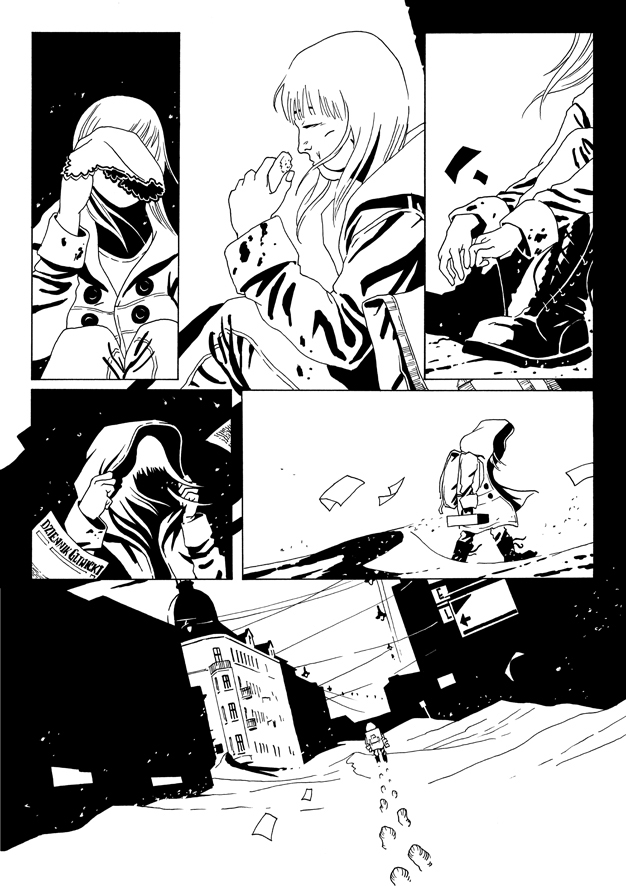 Comic Book comic comic page graphic Drawing  black and white Grzegorz Pawlak