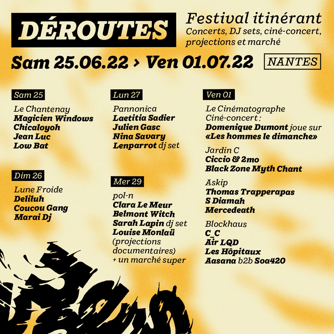 déroutes festival flyer Itinerant Logo Design music Nantes Poster Design typography   visual identity