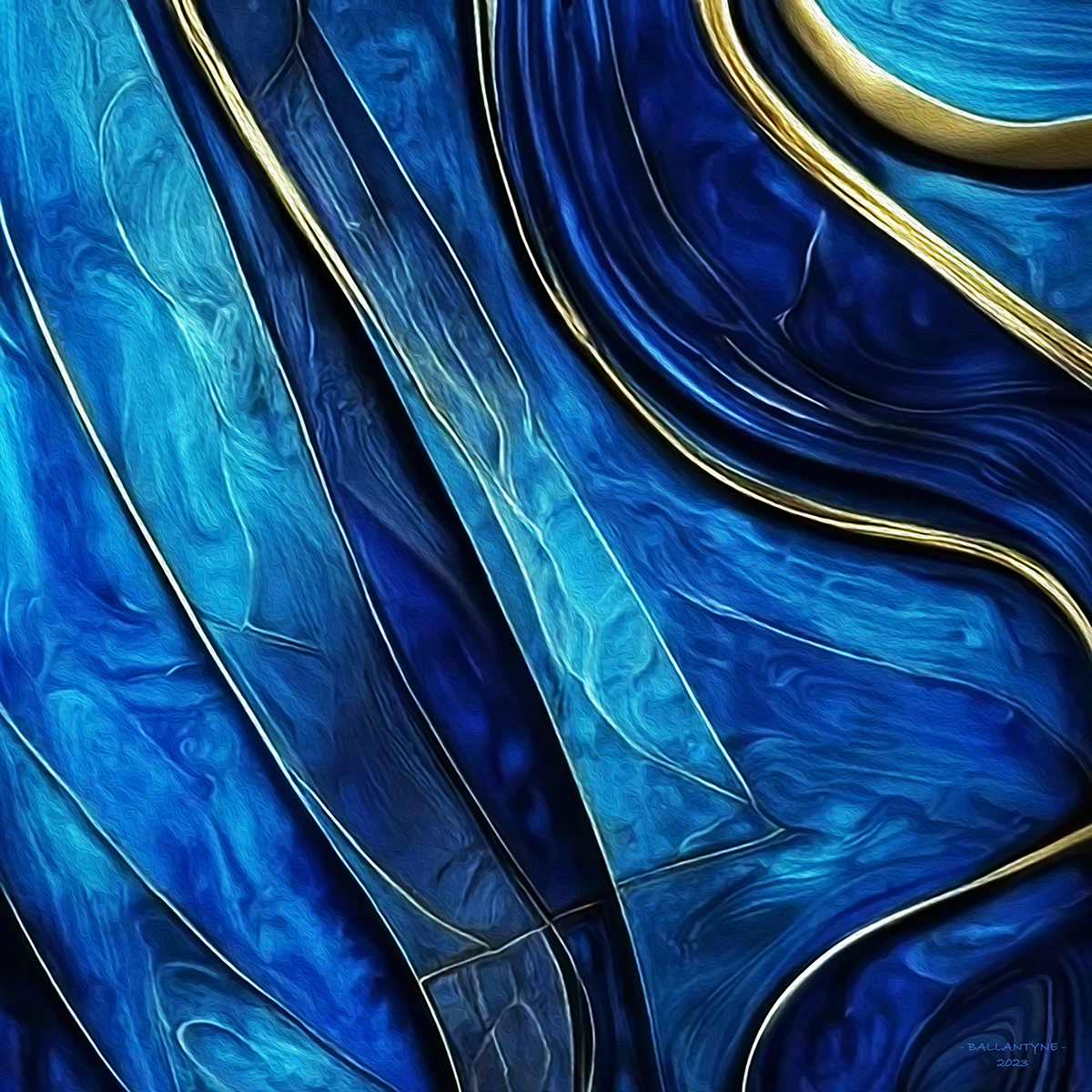 Abstract blue, gold design for pillows, cushions, covers, mugs, greeting cards, tote bags, jigsaw
