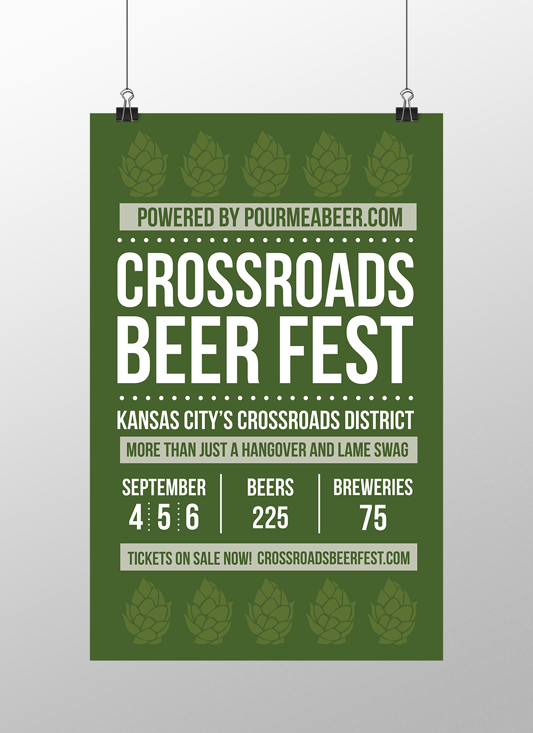 beer festival poster series kansas city hops alcohol print red green