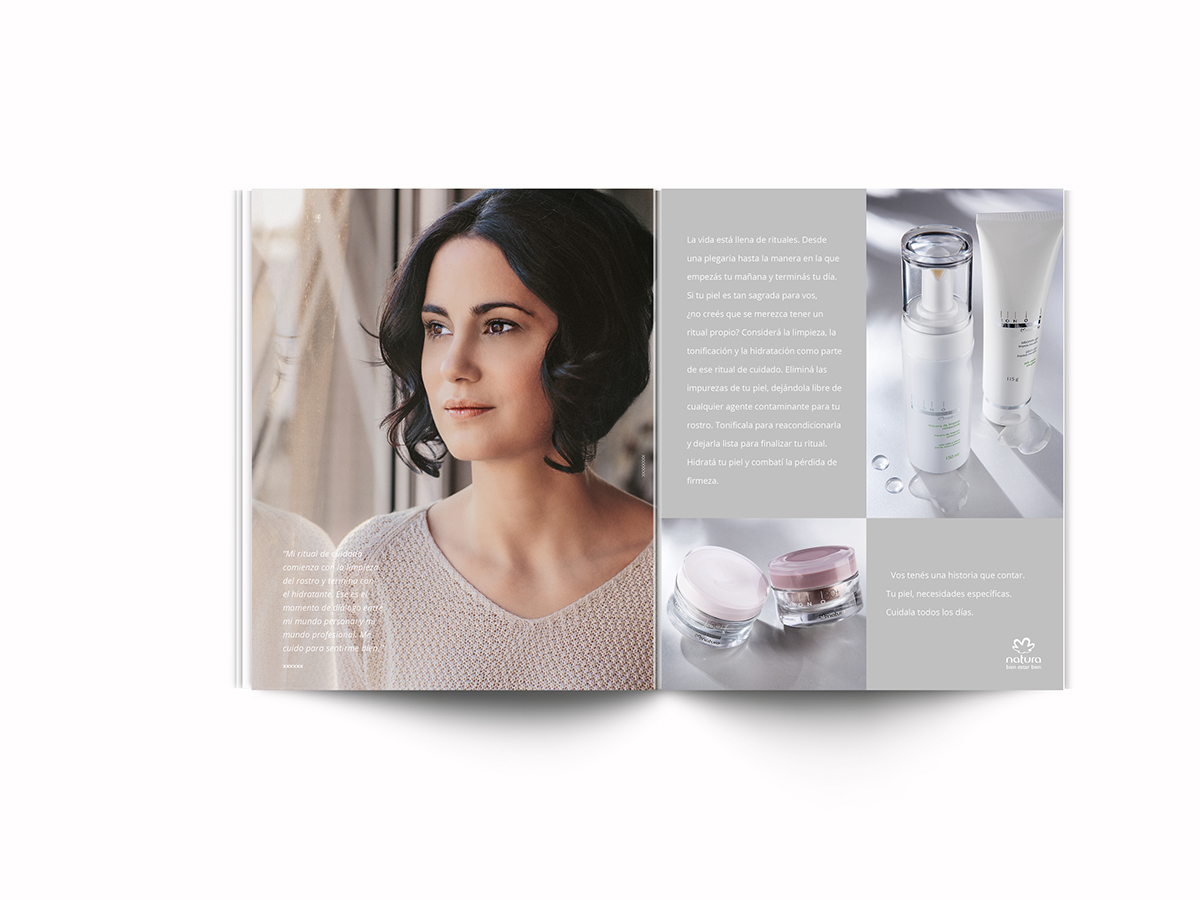 Diseño editorial dirección de arte cosmetics clean products photo