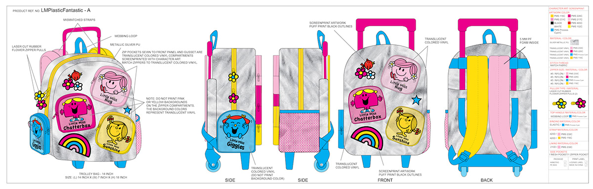 back to school backpack Character kids wear little miss Mr. Men product Sanrio