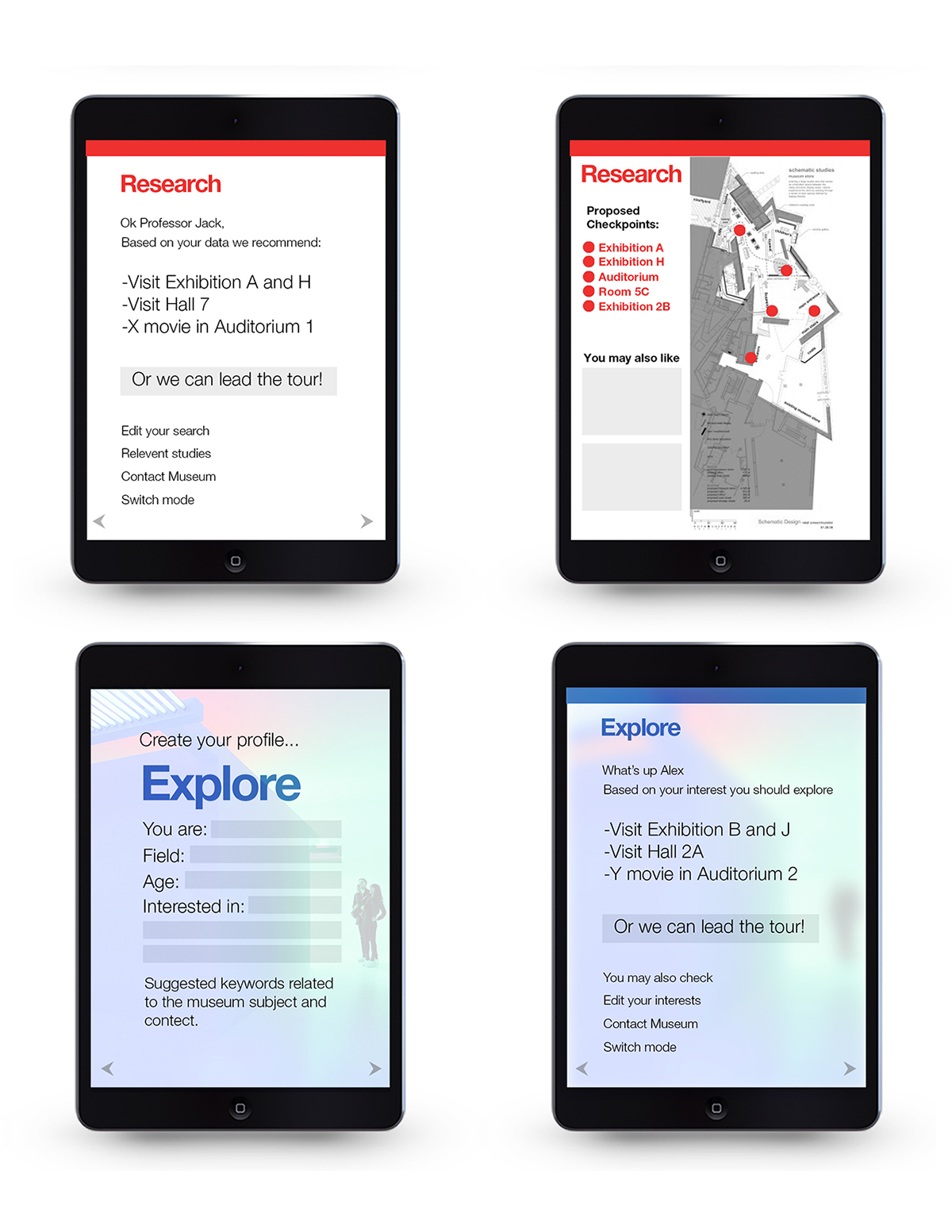 Adobe Portfolio museum Experience design research prototype application Interface perception interaction iPad app Application Design ux
