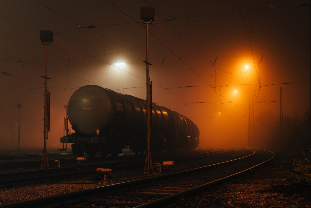 night lowkey fog mist industrial Urban
