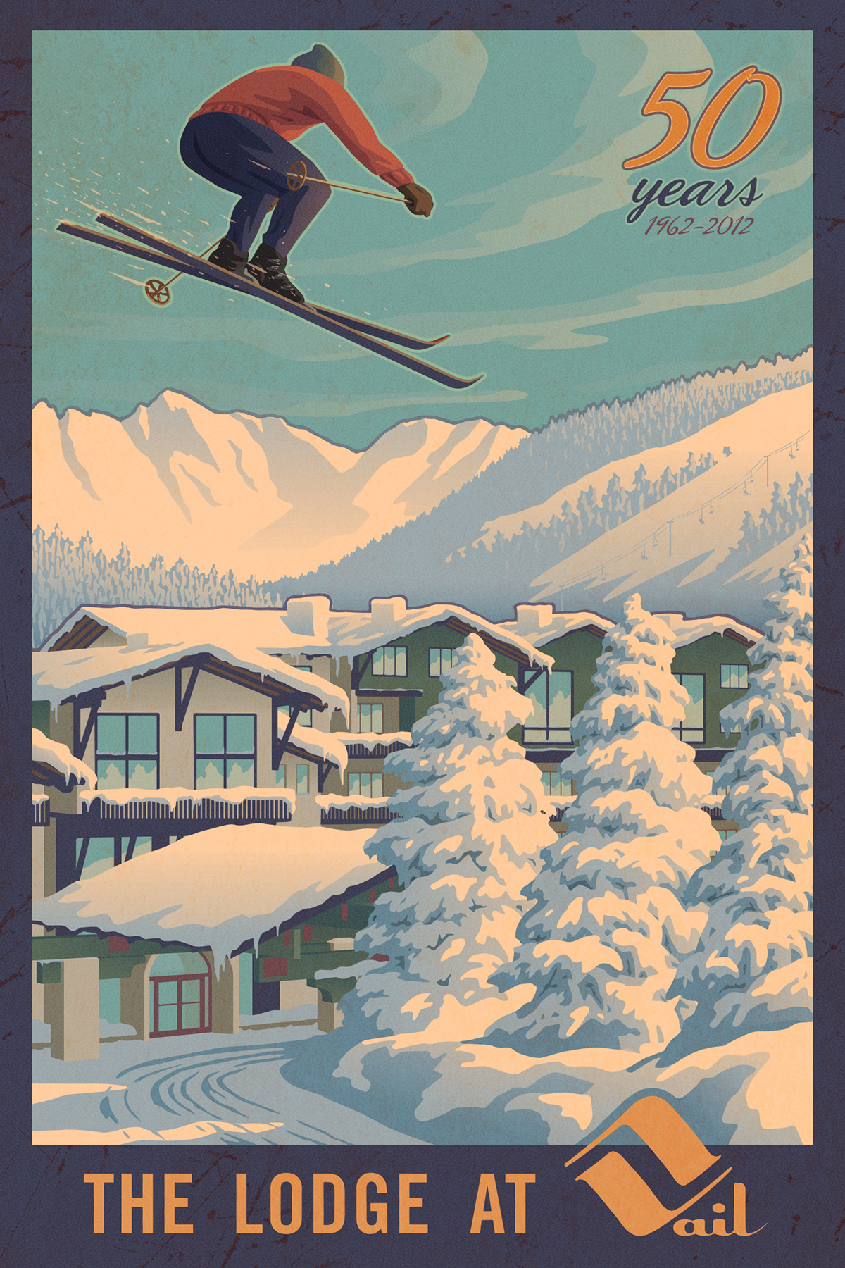 lodge vail anniversary Colorado Ski skiing Retro vintage snow mountains winter Travel vacation gore