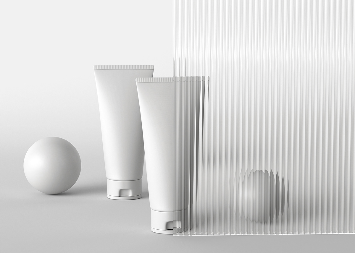 branding  Cosmetic cream design face wash free mockup  lotion Packaging print tube